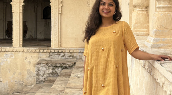 Try Niyatee's Hand Painted Kurta, one of our own made Artwork designs