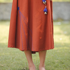 Rangoli — Cotton Flax Embroidered Skirt & Wrap Top Set