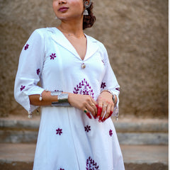 Nayika — Handcrafted Chikankari Flared Dress & Palazzo