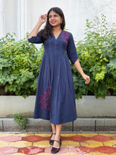 Cotton Flax Neelpari Pleated Dress
