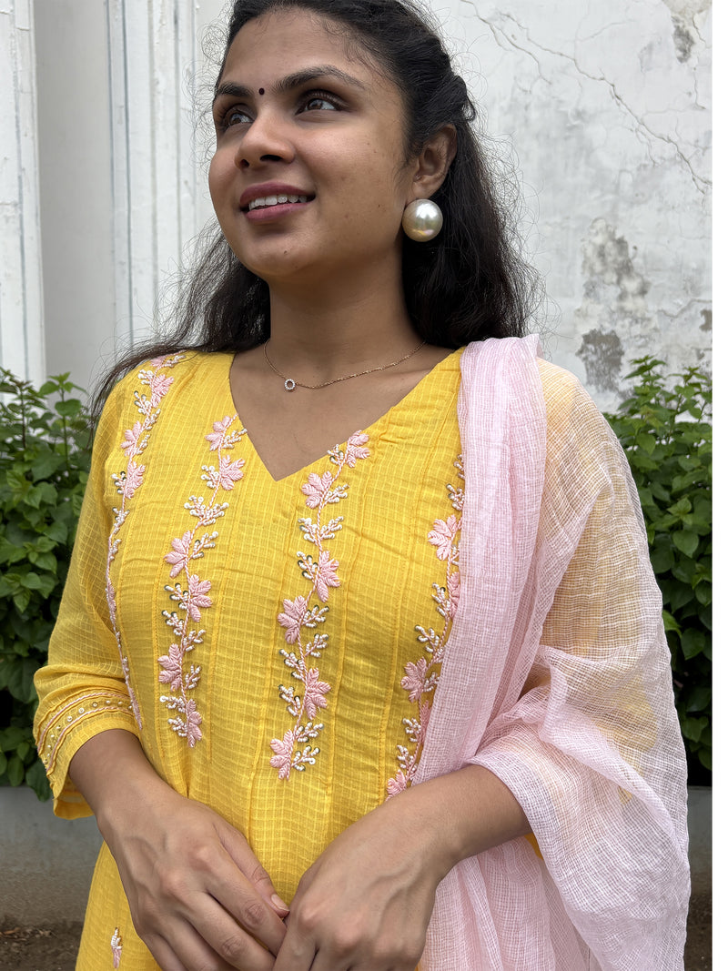 Yellow Kota Doriya Suit Set