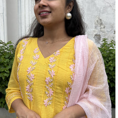 Yellow Kota Doriya Suit Set
