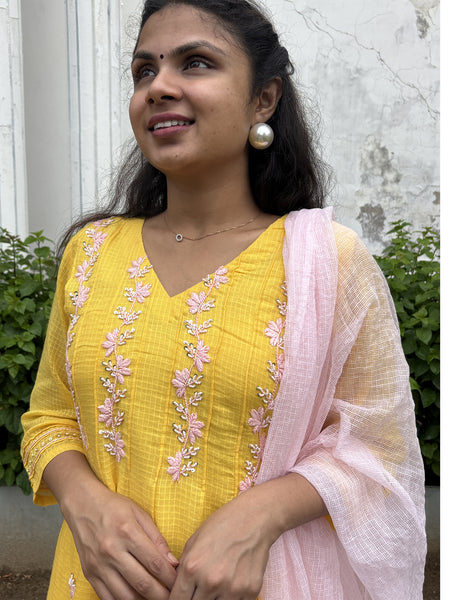 Yellow Kota Doriya Suit Set