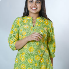 Hand Block Printed Dress Styled Sanganeri Block printed Kurta