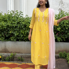 Yellow Kota Doriya Suit Set