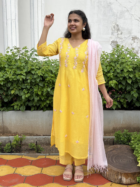 Yellow Kota Doriya Suit Set