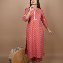 Tishya Hand Block Printed Co-ord Set Embellished With Hand Embroidery