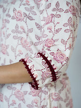 Pourishi Hand Block Printed Crochet Detailed Kurta