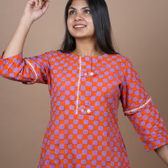Tishya Hand Block Printed Co-ord Set Embellished With Hand Embroidery