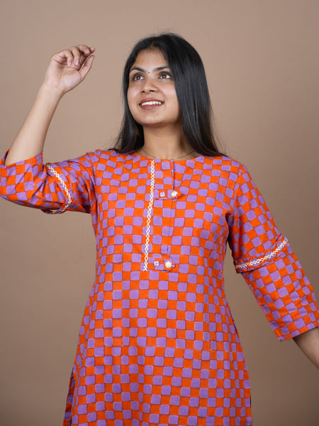 Tishya Hand Block Printed Co-ord Set Embellished With Hand Embroidery