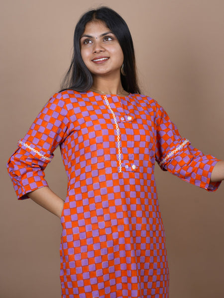 Tishya Hand Block Printed Co-ord Set Embellished With Hand Embroidery