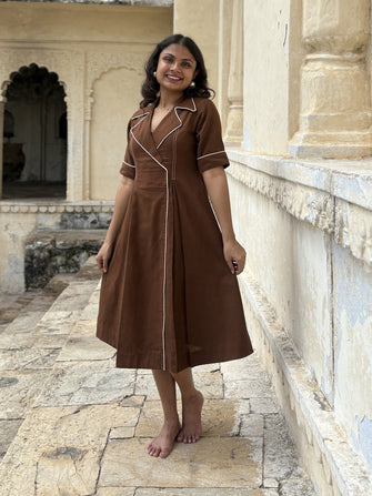 Cotton Cocoa Wrap Dress