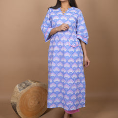 Tanmayi Hand Block Printed Kurta Embellished With Contemporary Embroidery and Style