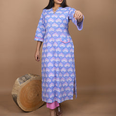 Tanmayi Hand Block Printed Kurta Embellished With Contemporary Embroidery and Style