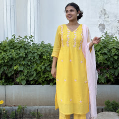 Yellow Kota Doriya Suit Set
