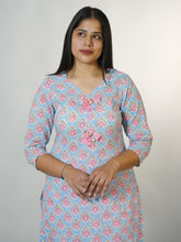Amrita Hand Block Printed Straight Fit Regular Wear Kurta