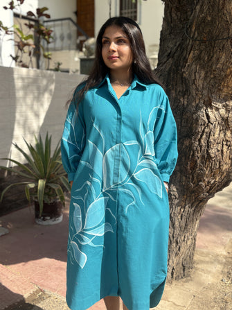 Cotton Ocean Breeze Hand Paint Dress (Pre-launch)