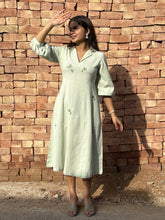 Cotton Chikankari Embroidered Mint Green Haze Drees