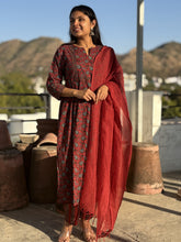 Red Maroon Kurta Dupatta Set