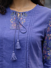 Embroidered Saaj Flax Cotton Top