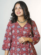 Arika Hand Block Printed Angrakha Style Kalamkari Kurta