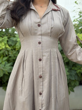 Cotton Soft Sand Shirt Dress
