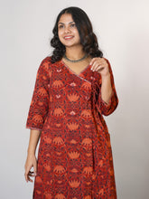 Drishti Hand Block Printed Side Kali Angrakha pattern Kurta