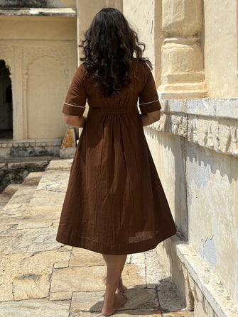 Cotton Cocoa Wrap Dress