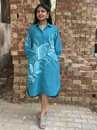 Cotton Ocean Breeze Hand Paint Dress (Pre-launch)