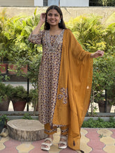 Rustic Charm Drapes Hand Embroidered Kurta Dupatta Set