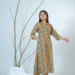 Darika Sanganeri  Border Hand Block Printed Straight Fit Kurta