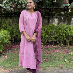 Pink Kota Doriya  Kurta Suit Set