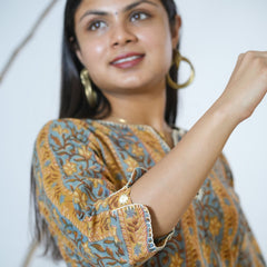Darika Sanganeri  Border Hand Block Printed Straight Fit Kurta