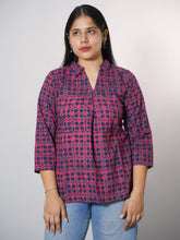 Hand Block Printed Office wear Stylish Collared Top