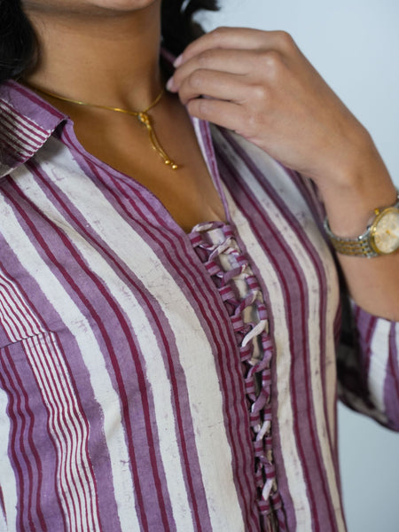 Hand Block Printed Stylish Neck Cotton Kurta