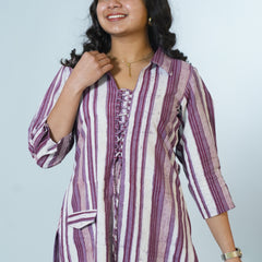 Hand Block Printed Stylish Neck Cotton Kurta