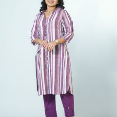 Hand Block Printed Stylish Neck Cotton Kurta
