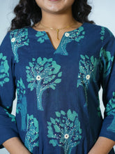 Bhavani Hand Block Printed Kurta With Pockets and Mirror Hand Embroidery