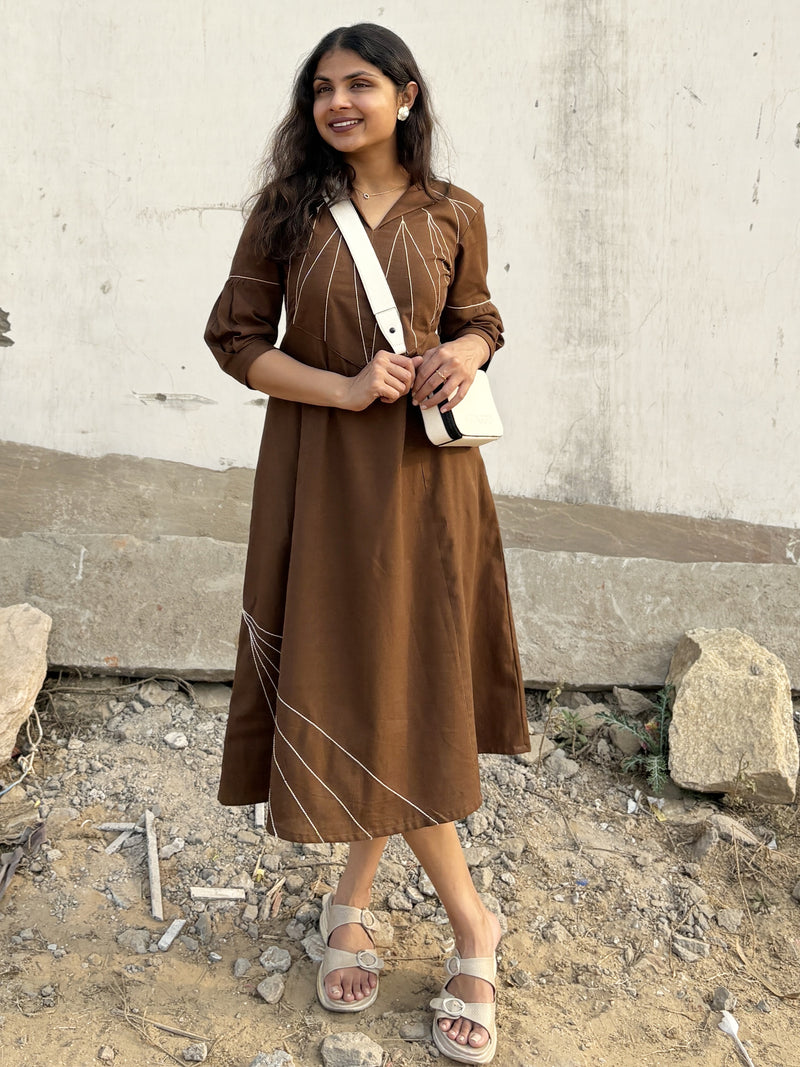 Cotton Mocha Linea Dress (Pre-Launch)