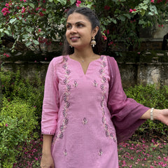 Pink Kota Doriya  Kurta Suit Set
