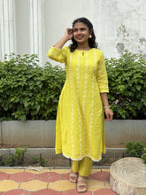 Vibrant Lemon Yellow Kota Doriya Kurta Set