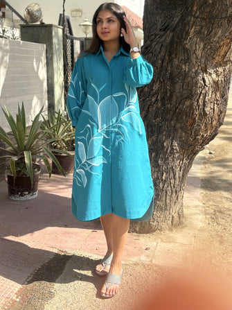 Cotton Ocean Breeze Hand Paint Dress (Pre-launch)