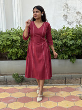 Maroon Elegance Panel Dress