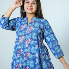 Bhavya Hand Block Printed Kurta Embellished with hand embroidery