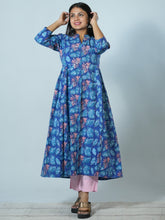 Bhavya Hand Block Printed Kurta cum Dress Embellished with hand embroidery