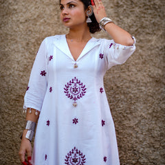Nayika — Handcrafted Chikankari Flared Dress & Palazzo