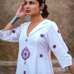 Nayika — Handcrafted Chikankari Flared Dress & Palazzo