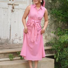 Pink Checks Skirt Top