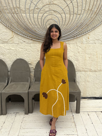 Applique Detailed Sunshine Bloom Dress