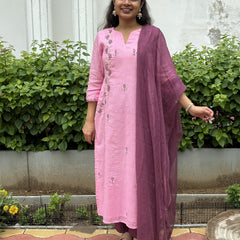 Pink Kota Doriya  Kurta Suit Set